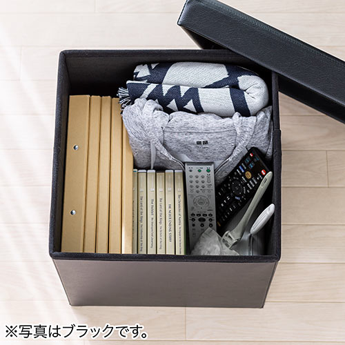 【アウトレット･訳あり・セール】収納スツール（収納ボックス・ボックススツール・折りたたみ・オットマン・ソフトレザー・W380×D380×H380・耐荷重100kg・グレージュ）