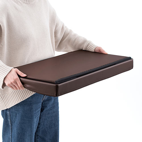 【アウトレット･訳あり・セール】収納スツール（チェア・椅子・収納ボックス・ボックススツール・折りたたみ・オットマン・ソフトレザー・W760×D380×H380・耐荷重200kg・ブラウン）