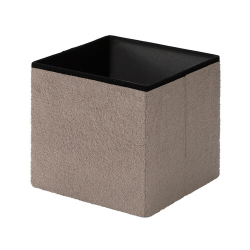 収納スツール（椅子・収納ボックス・折りたたみ・座面取り外し可能・オットマン・耐荷重100kg・ボア生地・ブラウン）