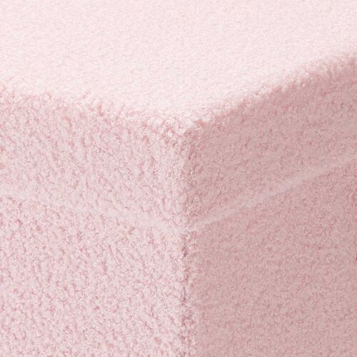 収納スツール（椅子・収納ボックス・折りたたみ・座面取り外し可能・オットマン・耐荷重100kg・ボア生地・ピンク）