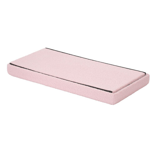 収納スツール（椅子・収納ボックス・折りたたみ・座面取り外し可能・オットマン・耐荷重200kg・ボア生地・ピンク）