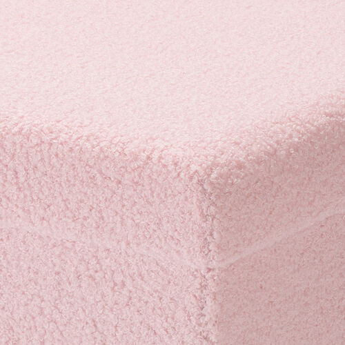 収納スツール（椅子・収納ボックス・折りたたみ・座面取り外し可能・オットマン・耐荷重200kg・ボア生地・ピンク）