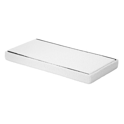 収納スツール（椅子・収納ボックス・折りたたみ・座面取り外し可能・オットマン・耐荷重200kg・ボア生地・ホワイト）