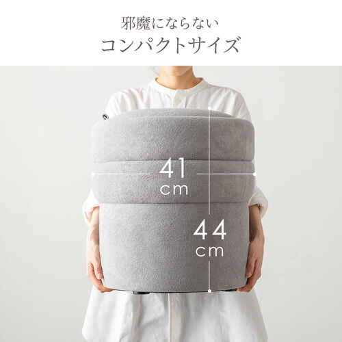 収納スツール（オットマン・収納付き・2段収納・丸型・コンパクト玄関椅子・子供部屋椅子・インテリア・チェア・収納ボックススツール・ラウンド型スツール・フタ付き・ブルー）