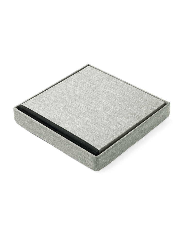 収納スツール（椅子・収納ボックス・折りたたみ・座面取り外し可能・オットマン・耐荷重100kg・グレー）