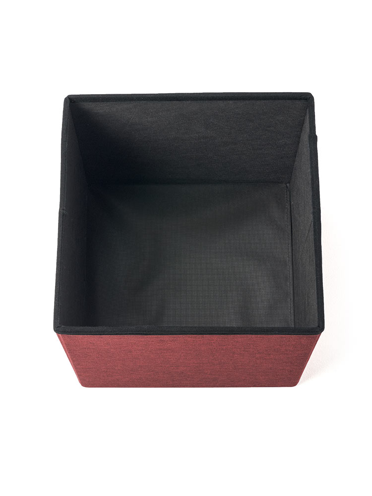 収納スツール(椅子・収納ボックス・折りたたみ・座面取り外し可能・オットマン・耐荷重100kg・レッド)