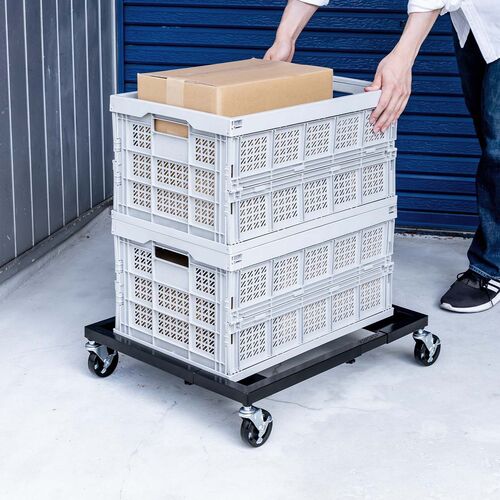 スタッキングチェア用台車（運搬用台車・スタッキングチェア・幅調整可能・50kg耐荷重・キャスター付）