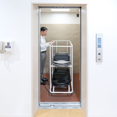 折りたたみ椅子収納カート（収納台車・折りたたみ椅子・パイプ椅子・大型キャスター・20脚収納・省スペース収納・コンパクト設計・移動ラクラク・耐荷重200kg）