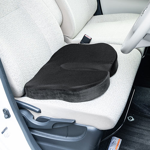 低反発ウレタンクッション（メッシュ生地 裏面滑り止め 洗濯可能 取っ手付き テレワーク 在宅勤務 椅子クッション 座布団）