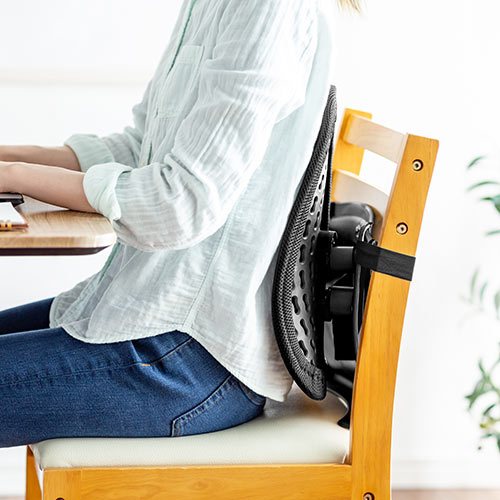 ランバーサポート（メッシュ・シートクッション・おすすめ・ブラック） SNCCS2