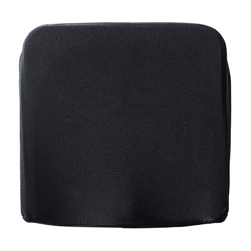 ウレタンクッション（高密度・エルゴ形状・接触冷感生地・裏面滑り止め・洗濯可能・テレワーク・在宅勤務・クッション・座布団・黒）