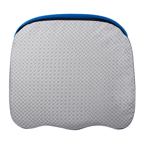 ウレタンクッション（低反発・エルゴ形状・メッシュ生地・裏面滑り止め・洗濯可能・テレワーク・在宅勤務・クッション・座布団・青）