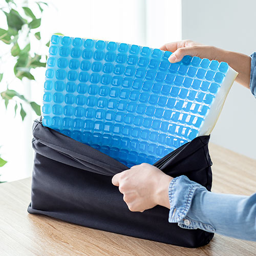 ゲルクッション（ジェルクッション・裏面滑り止め・洗濯可能・テレワーク・在宅勤務・薄い・座布団）