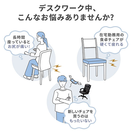 ゲルクッション（ジェルクッション・裏面滑り止め・洗濯可能・テレワーク・在宅勤務・薄い・座布団）