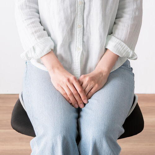 姿勢補正サポートクッション（腰痛対策・後付け・腰サポート・S字・クッション・ブラック）