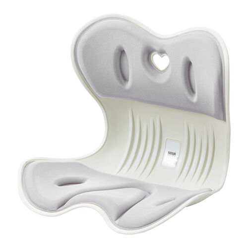 姿勢補正サポートクッション（腰痛対策・後付け・腰サポート・S字・クッション・グレー）