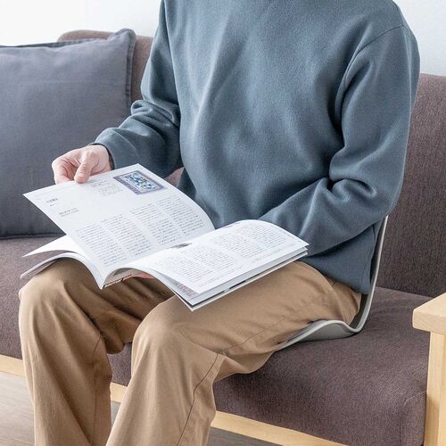 姿勢補正サポートクッション（腰痛対策・後付け・腰サポート・S字・クッション・グレー）