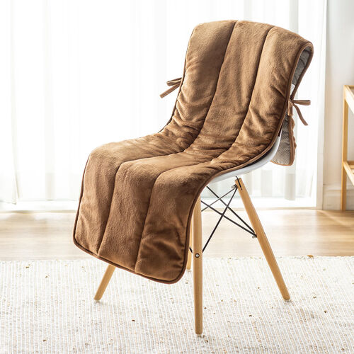 ふんわり柔らかチェアカバー（背もたれカバー・あったかカバー・ポケット付き・滑り止め・起毛・洗濯可能）