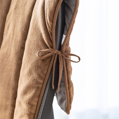 ふんわり柔らかチェアカバー（背もたれカバー・あったかカバー・ポケット付き・滑り止め・起毛・洗濯可能）