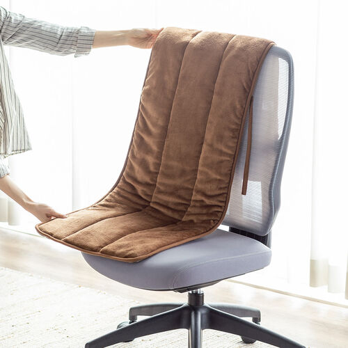 ふんわり柔らかチェアカバー（背もたれカバー・あったかカバー・ポケット付き・滑り止め・起毛・洗濯可能）