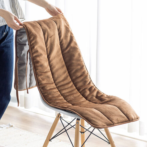 ふんわり柔らかチェアカバー（背もたれカバー・あったかカバー・ポケット付き・滑り止め・起毛・洗濯可能）