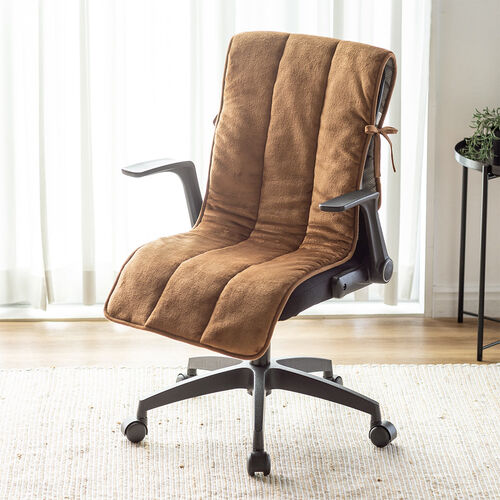 ふんわり柔らかチェアカバー（背もたれカバー・あったかカバー・ポケット付き・滑り止め・起毛・洗濯可能）