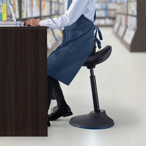 ハイスツール（スタンディングチェア）｜立ち仕事・ガス圧昇降・高さ60～84.5cm・ブラック