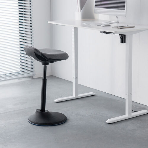 ハイスツール（スタンディングチェア）｜立ち仕事・ガス圧昇降・高さ60～84.5cm・グレー