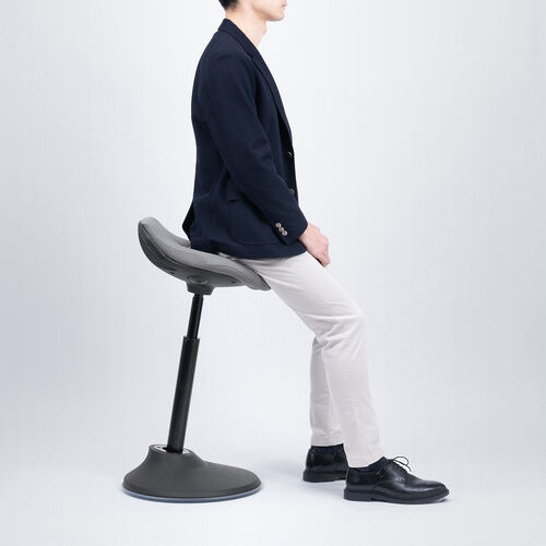 ハイスツール（スタンディングチェア）｜立ち仕事・ガス圧昇降・高さ60～84.5cm・グレー