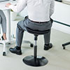 スツール（スタンディング・昇降デスク対応・座面可動・人間工学・ガス圧・高さ調整・ブラック）