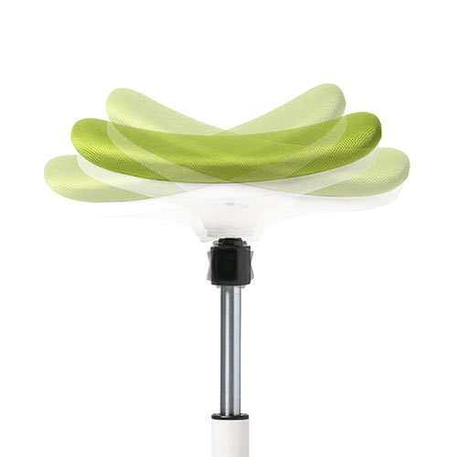 スツール（スタンディング・昇降デスク対応・座面可動・人間工学・ガス圧・高さ調整・グリーン）