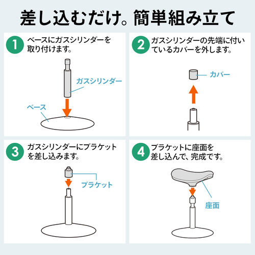 スツール（スタンディング・昇降デスク対応・座面可動・人間工学・ガス圧・高さ調整・グリーン）