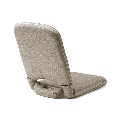 折りたたみ座椅子 ファブリック 14段階リクライニング 持ち運び可能 持ち手付き ベージュ （グレージュ）