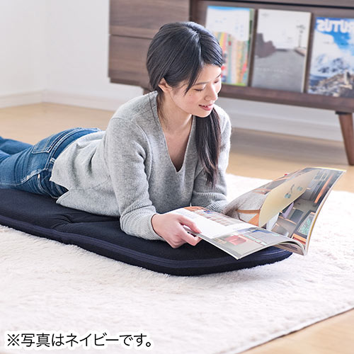 折りたたみ座椅子 ファブリック 14段階リクライニング 持ち運び可能 持ち手付き ブルー