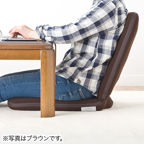 折りたたみ座椅子 ファブリック 14段階リクライニング 持ち運び可能 持ち手付き ブルー