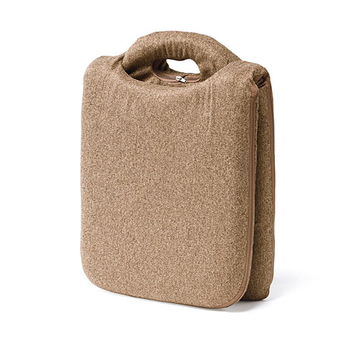 折りたたみ座椅子 ファブリック 14段階リクライニング 持ち運び可能 持ち手付き ライトブラウン