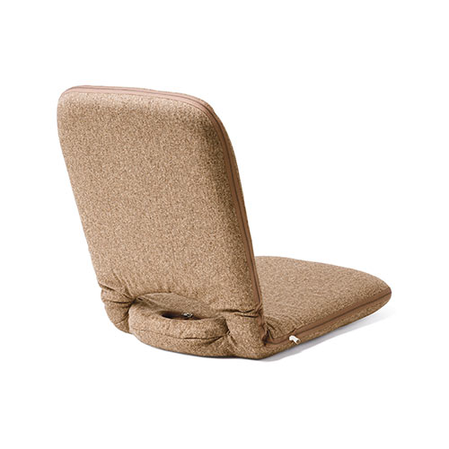 折りたたみ座椅子 ファブリック 14段階リクライニング 持ち運び可能 持ち手付き ライトブラウン