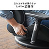 ゲーミング座椅子(肘付き・レバー式・360度回転・ブラック/グレー）