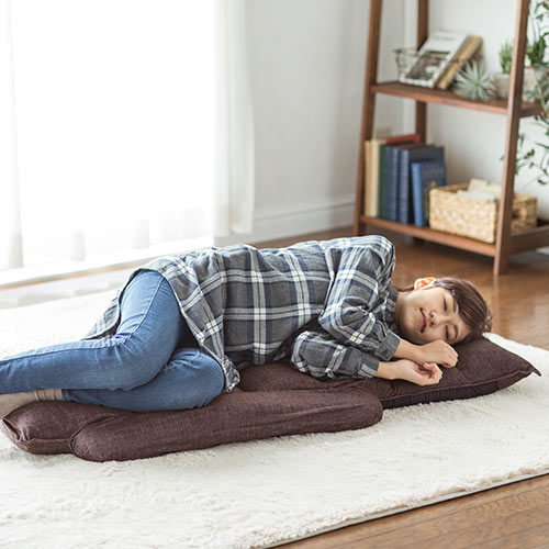 座椅子（ひじつき・ゆったり・リクライニング・42段階・マイクロファイバー・ハイバック・日本製ギア・ダークブラウン）