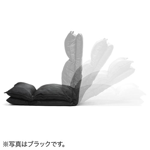 ダブルクッション座椅子(42段階リクライニング・日本製ギア・頭部・脚部14段階調整・ネイビー)