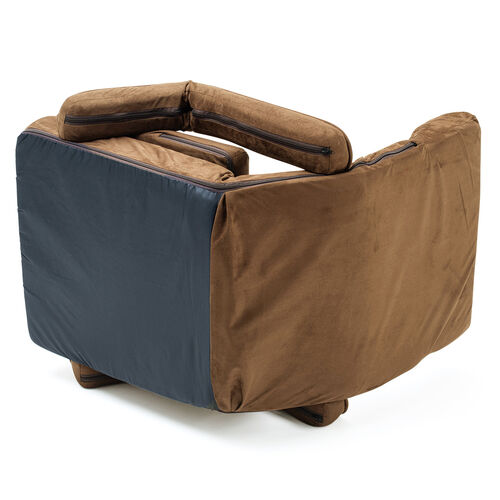 座椅子（14段階リクライニング・ダブルクッション座面・マイクロファイバー・リクライニング連動肘掛け・日本製ギア・ブラウン）