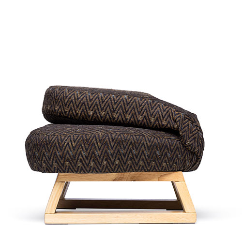 座敷椅子（高座椅子・正座椅子・和室・腰痛対策・背もたれ・脚裏フェルト付き・折りたたみ・コンパクト収納・ブラウン）