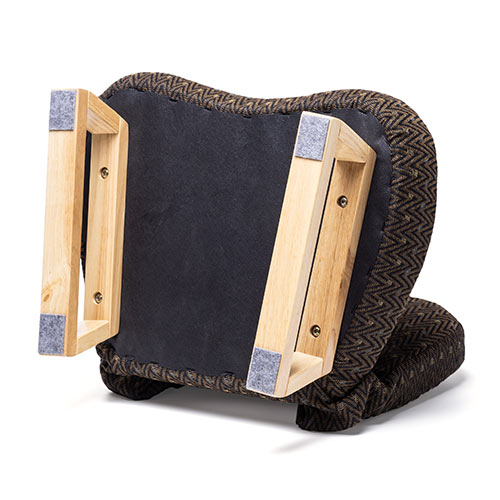 座敷椅子（高座椅子・正座椅子・和室・腰痛対策・背もたれ・脚裏フェルト付き・折りたたみ・コンパクト収納・ブラウン）