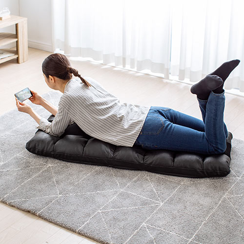 座椅子 本革 コンパクト 幅500mm リクライニング 42段階調整