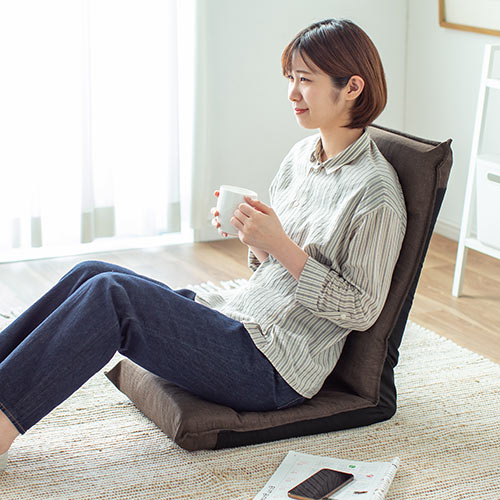 折りたたみ座椅子 コンパクト ハイバック 6段階角度調整