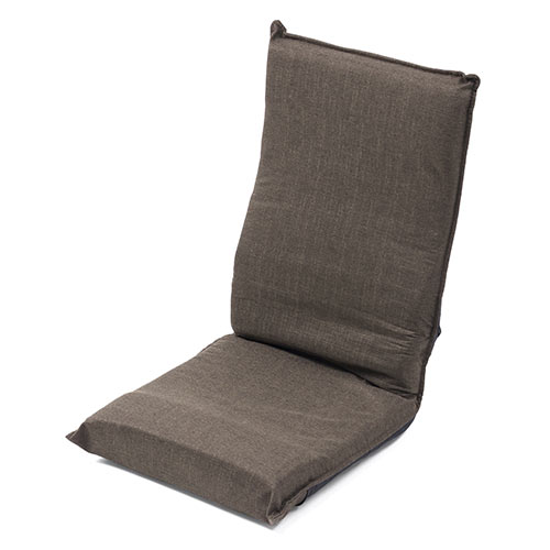 折りたたみ座椅子 コンパクト ハイバック 6段階角度調整 ブラウン