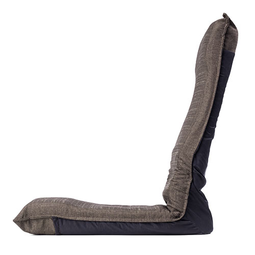 折りたたみ座椅子 コンパクト ハイバック 6段階角度調整 ブラウン