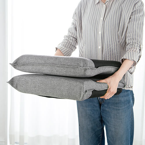 折りたたみ座椅子 コンパクト ハイバック 6段階角度調整 グレー