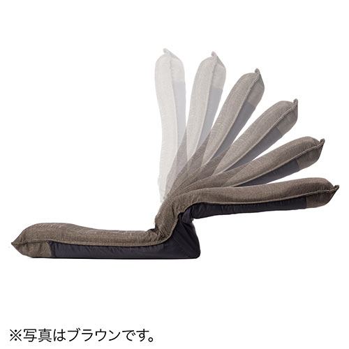 折りたたみ座椅子 コンパクト ハイバック 6段階角度調整 グレー