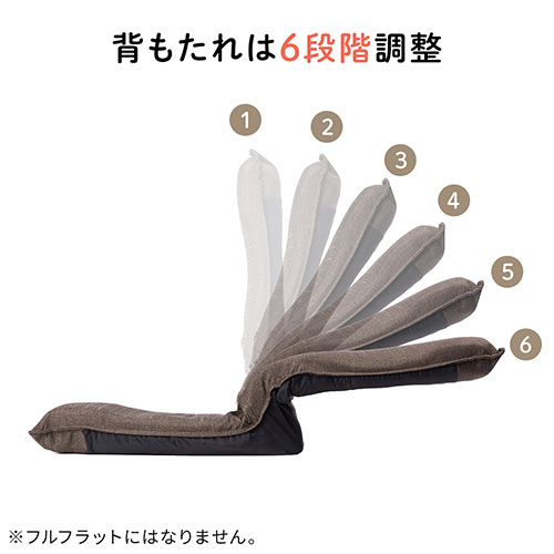 折りたたみ座椅子 コンパクト ハイバック 6段階角度調整 グレー